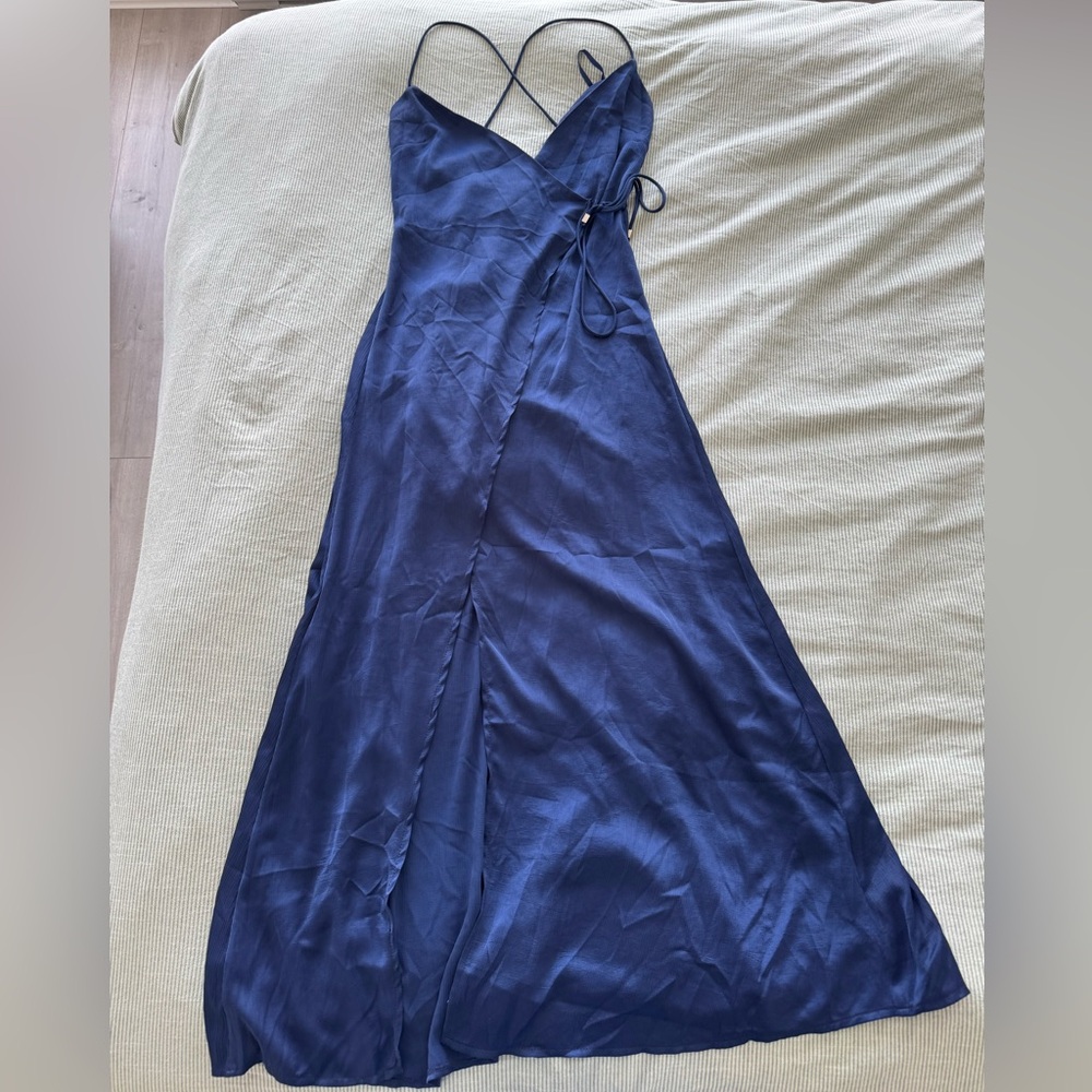 Angel Biba Blue formal wrap dress